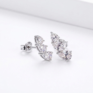Pendientes de Aro con Diamantes CVD VS1 VS2 en Corte Pera Personalizados, Joyería de Oro Real de 10k 14k, Pendientes con Diamantes de Laboratorio - Product Image 4