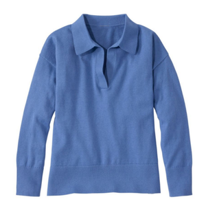 <span class=keywords><strong>Pull</strong></span> en cachemire tricoté à col polo, design personnalisé, pour femme - Product Image 5