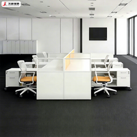 JIUSHUN Mobilier de bureau commercial de luxe, Poste de travail informatique avec cloison pour employés