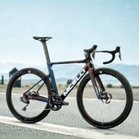 Vélo de route en fibre de carbone léger et aérodynamique, frein à disque plat entièrement en carbone, 24 vitesses, vélo de course sportif