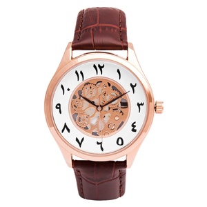 <span class=keywords><strong>Montre</strong></span> de luxe minimaliste pour hommes, personnalisé, arabe musulman islamique, bracelet en acier inoxydable, squelette, arabe - Product Image 3