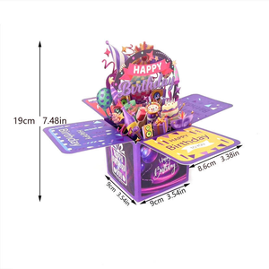 Biglietto d'Auguri 3D Pop-up con Scatola, Biglietto e Busta in Carta, Colore Rosa, per Donne e Ragazze - Product Image 5