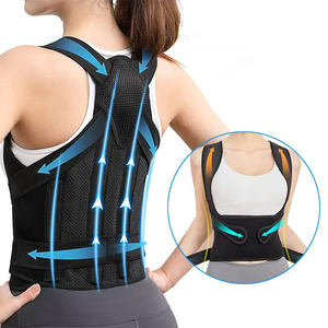 Neoprene pelurus bahu punggung terbuka, sabuk pendukung postur punggung bawah korektif, tidak terlihat Anti bungkuk profesional - Product Image 1