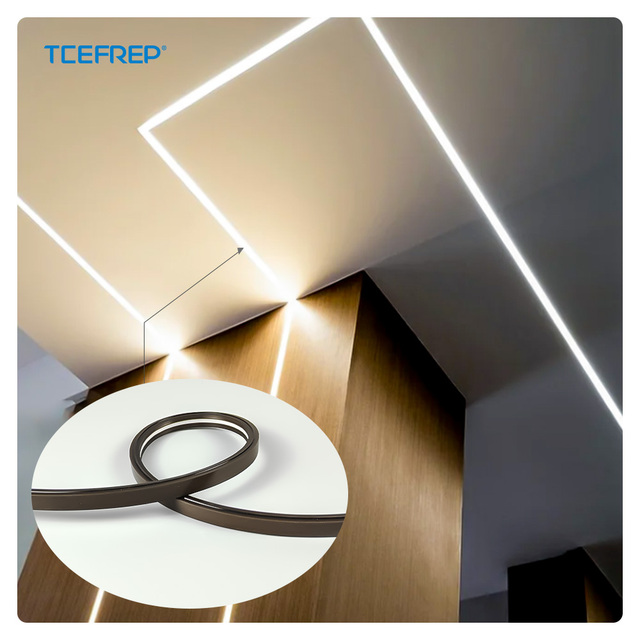 PERFECT Customization Creative Linear Smart Dimmable Color Temperature Modern Minimalist IP67 Waterproof Black Panel Neon Lights