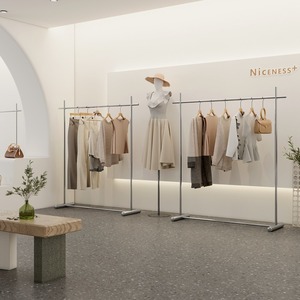 クロスストアメタルディスプレイスタンドレールレディ衣類ディスプレイゴールデンレールガーメントラック - Product Image 2