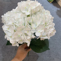 B-1300 Arrangements de fleurs artificielles de bonne qualité, Hortensias blancs, fleurs artificielles pour mariage, toucher réel, 5 têtes d'hortensias