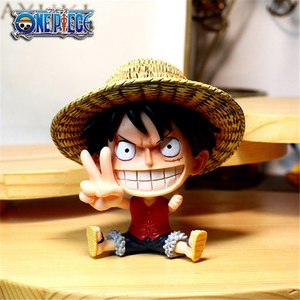 Figurines d'anime FYQC Q Version One Piece Big Head Luffy Boa Hancock, jouets à l'échelle 1/60, en plastique, pour décoration de voiture ou de vitrine - Product Image 1