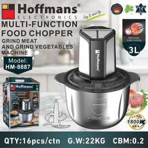 Hoffmans Hachoir à Aliments Multifonction 1800W et Broyeur à Viande en Acier Inoxydable Grande Capacité <span class=keywords><strong>3L</strong></span> pour le Nigéria et le Ghana - Product Image 4