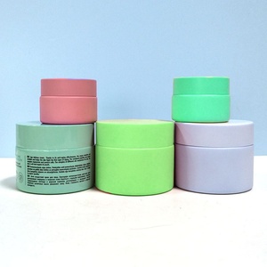 Custom Logo 50g Frosted pink Glass Jars Matte 50ml 100ml Cosmetic Cream <b>Container</b> for Cosmetics With Round Lid - Product Image 6