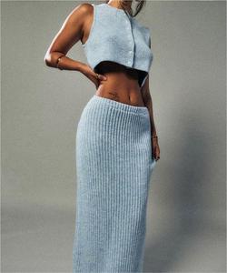 <span class=keywords><strong>2025</strong></span> robe fabricant conception personnalisée dames été Sexy débardeur attaché fendu jupe nouée pour les femmes - Product Image 1