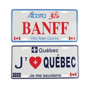 Assiettes cadeaux souvenirs personnalisées en gros d'usine Découvrez la plaque d'immatriculation décorative du Canada Banff