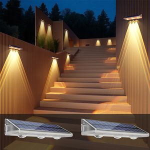 Lampe solaire LED extérieure moderne étanche IP66 en PVC PC <span class=keywords><strong>pour</strong></span> clôture, décoration de <span class=keywords><strong>jardin</strong></span>, allée, patio, mur, terrasse, marches, certifiée ROHS - Product Image 1