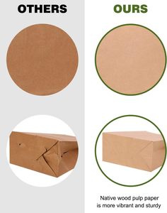 Sacs en papier kraft brun à fond plat avec poignée, personnalisables avec logo et différentes tailles, pour l'emballage alimentaire - Product Image 4