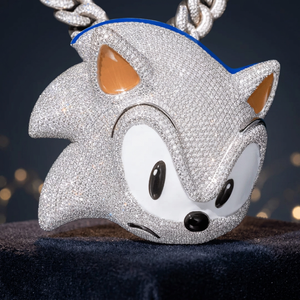 Pendentif Sonic The Hedgehog en moissanite, argent 925, thème dessin animé, charme de luxe, cadeau unisexe, bijoux - Product Image 3