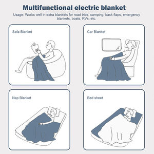 <span class=keywords><strong>Poncho</strong></span> électrique couverture chauffante portable à fermeture automatique châle en flanelle matelassée couverture électrique - Product Image 5