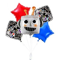 Balon Foil Robot Kartun Baru Dekorasi Pesta Ulang Tahun Anak Balon Mekanik Sci-Fi