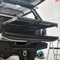 Cuisine extérieure coulissante ECOCALO 4x4 en acier inoxydable avec deux cuisinières, évier, tiroir de rangement et ailes latérales pour Nissan NP300