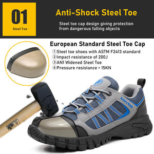 Chaussures de travail légères respirantes et désodorisantes pour hommes, chaussures de sécurité d'été avec fond en caoutchouc - Product Image 2