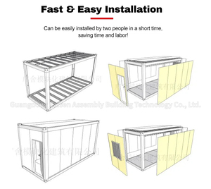 Hiện đại sang trọng 20ft 40ft phẳng gói Modular vận chuyển <span class=keywords><strong>container</strong></span> nhà xách tay Knock-down Tiny nhà khung prefab có thể tháo rời thiết kế - Product Image 5