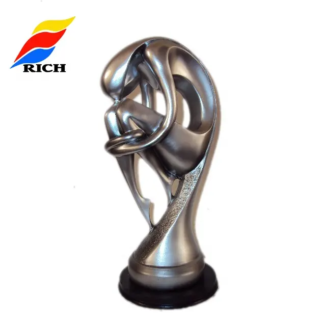 custom creative chrome antique 3d resin woman resin statue