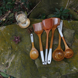 Wooden Spoon And Spatula Kit 5 Pieces Nonstick Heat Resistant For Cooking Stir Frying Home Use - Product Image 4