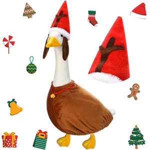 Set per Cani a Tema <span class=keywords><strong>Babbo</strong></span> <span class=keywords><strong>Natale</strong></span> - Vestiti e Cappelli Marroni con Motivi Stampati per <span class=keywords><strong>Natale</strong></span> - Product Image 1