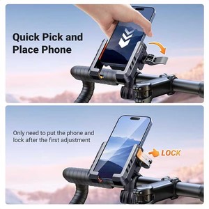Supporto per Telefono <span class=keywords><strong>da</strong></span> Bicicletta Impermeabile con Rotazione a 360° e Telecomando, in Materiale ABS per Smartphone, Utilizzo con Una Sola Mano - Product Image 3