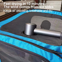 Enclos de séchage pliable pour animaux de compagnie en fil d'acier, étanche et anti-rayures, pour le bain et le toilettage des chats et chiens, portable avec sac de transport