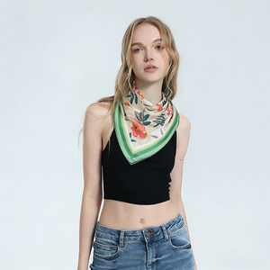 Wholesale Custom 70x70cm Polyester <b>Square</b> <b>Scarf</b>, Wrinkle Free Quick Dry Bandana, Vivid Print Hair <b>Scarf</b> Neck <b>Scarf</b> for Women - Product Image 4