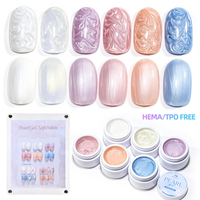 ZRKGEL Gel de texture effet perle 6 couleurs, Gel de nail art créatif pour salon, vente en gros pour fournisseurs de produits pour ongles, sans TPO ni HEMA
