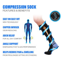 Chaussettes de compression à haute élasticité pour hommes et femmes de 20 à 30mm, coupe athlétique pour toutes les saisons