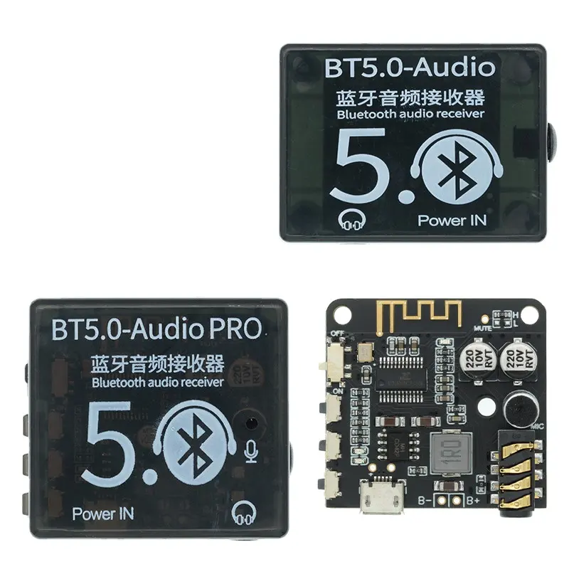 Placa decodificadora Mini BLE 5,0, receptor de Audio BT5.0 PRO, reproductor MP3 sin pérdidas, módulo amplificador de música estéreo inalámbrico con funda