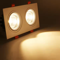 Downlight carré de plafond encastré à double tête 12W 15W Downlight LED Spot LED réglable