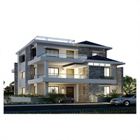 Villa modulaire en acier léger sur mesure, kit de maison préfabriquée durable