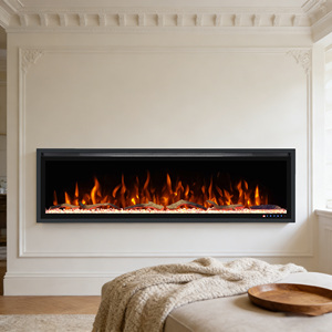 <span class=keywords><strong>Cheminée</strong></span> électrique décorative <span class=keywords><strong>murale</strong></span> à flamme artificielle avec télécommande personnalisable pour la maison - Product Image 1