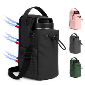 <b>Magnetic</b> Gym Bag Oxford Water Bottle Bag with Polyester Lining Portable Crossbody Bag for Daily Outing Fitness Gym <b>Holder</b> - Product Image 1