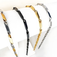 Mode En Acier Inoxydable De Acero Inoxidable Hiphop Étanche Chaîne Collier Géométrique Losange Charme Pendentif Chaîne pour Femmes Hommes