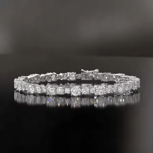 Pulsera de tenis de lujo de oro sólido de 10K y 14K \ plata y pulsera de diamantes de moissanita DEF VVS Icedown de cadera para hombres y mujeres - Product Image 1