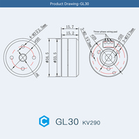 Moteur de cardan sans balais GL30 KV290 à couple élevé, faible effet de recul, arbre creux, encodeur en option pour cardan de caméra et radar