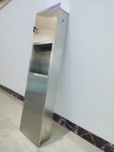 Cubo de basura empotrado para centro comercial, dosificador de papel con contenedor de basura, de acero inoxidable, para edificio y oficina, SUS304 - Product Image 3