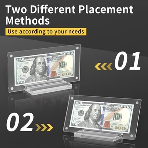 Wholesale Acrylic Dollar Bill Display Frame Transparent Stand Base Easy Assembly Custom Logo Custom Size for Garment Displays - Product Image 6