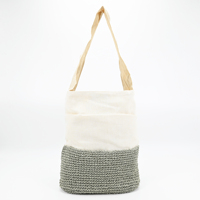 Sac fourre-tout multifonctionnel en crochet style décontracté, pliable et réutilisable, en toile et jute, idéal pour la plage et le shopping, pour femme élégante