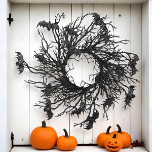Decorazioni Halloween IP44 Nere e Arancioni: Pipistrelli, Rami e Streghe per Caminetto, Pareti, Scale e Ingressi a Tema Bosco Infestato - Product Image 3
