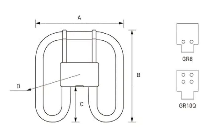 Фабрика оптовые поставки 16 Вт 21W 28W 38 Вт 55 G13 3000K 4500K 5000K 1000lm GR8 GR10Q CFL стеклянное трубка 2D люминесцентная лампа
