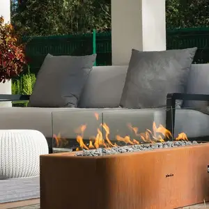 Cheminées brûlantes Insert Bio Ethanol Intérieur Intelligent Real Fire 1800mm Noir Écologique Moderne Appartement Linéaire 5 Ans