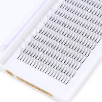 Cils en volume pré-faits à tige courte, faits à la main, 2D, 3D, 4D, 5D, 6D, 7D, les plus populaires, marque privée, 0,07, 0,10, fibres de soie coréennes PBT, 12