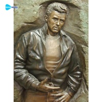 Plaque murale en bronze sculptée à la main, bas-relief, portrait, sculpture classique, art figuratif, panneau