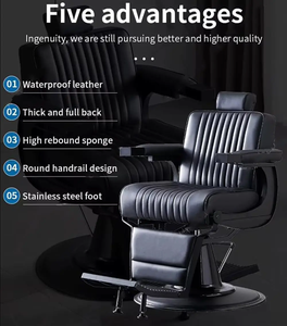 Nueva Silla <span class=keywords><strong>de</strong></span> Barbería Vintage para Salón <span class=keywords><strong>de</strong></span> Belleza, Hidráulica, Reclinable, para Corte <span class=keywords><strong>de</strong></span> Cabello, Masajes y Peluquería, Mueble <span class=keywords><strong>de</strong></span> Cuero para Taller - Product Image 4