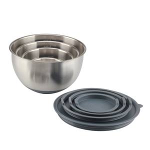 Jeu de 4 bols à mélanger en acier inoxydable avec couvercle en PE - Product Image 4