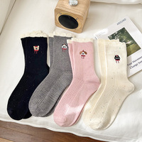 Chaussettes décontractées pour femmes à motif animalier, taille et couleur personnalisées, tricotées, respirantes, en polyester, élasthanne et coton, avec motifs mignons